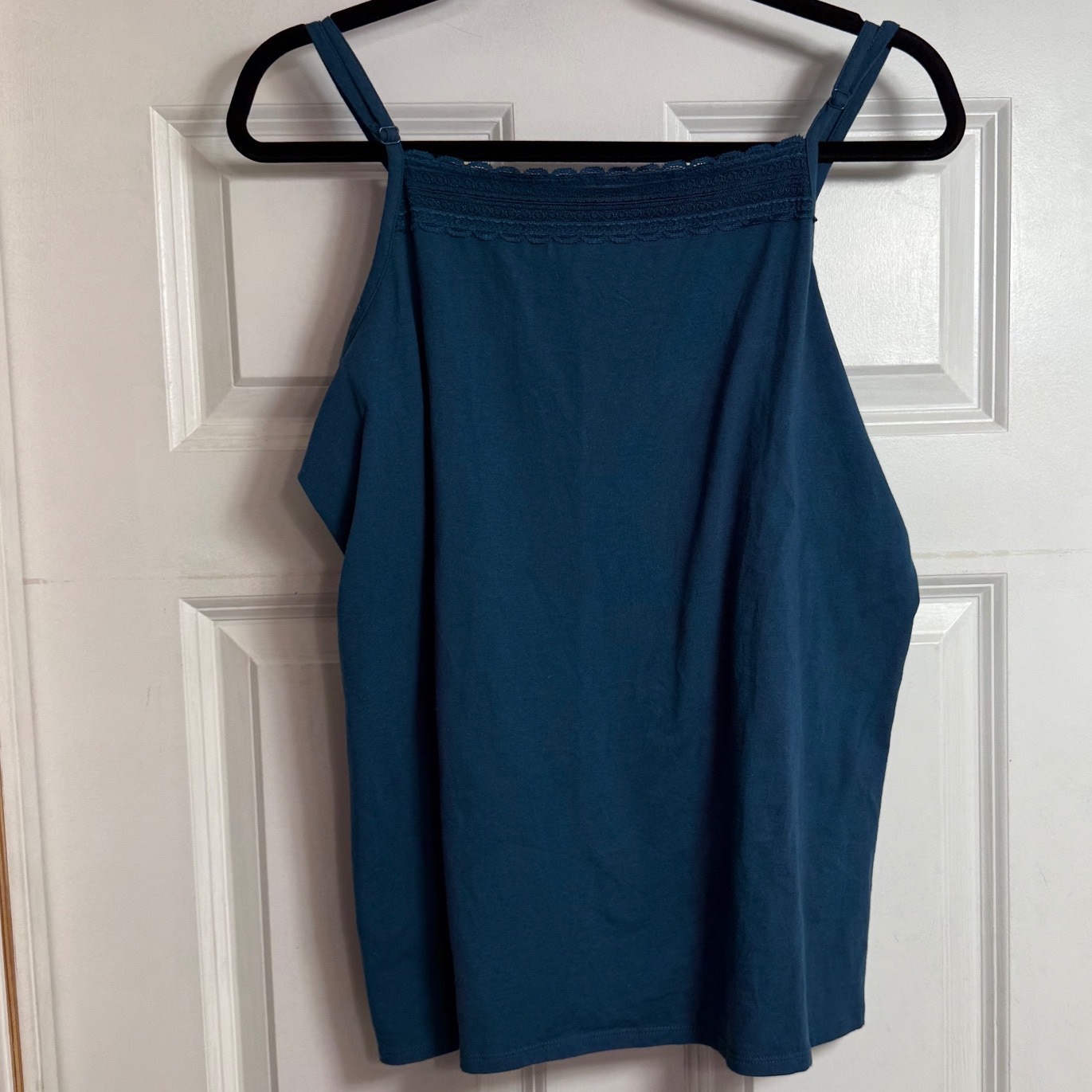 Falls Creek Teal Smocked Square Neck Cami Tank Top Plus Size 2x